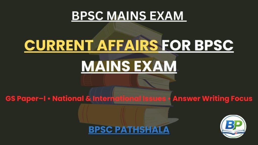 Current affairs for BPSC Mains Exam GS Paper I