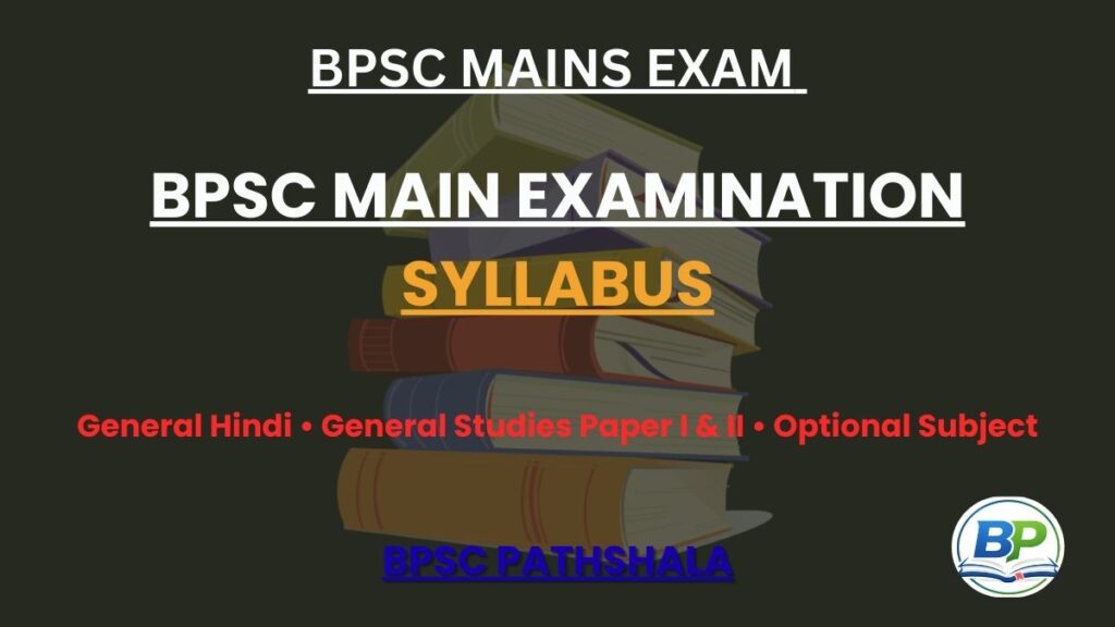 BPSC Mains Exam syllabus – General Hindi, General Studies Paper I and II