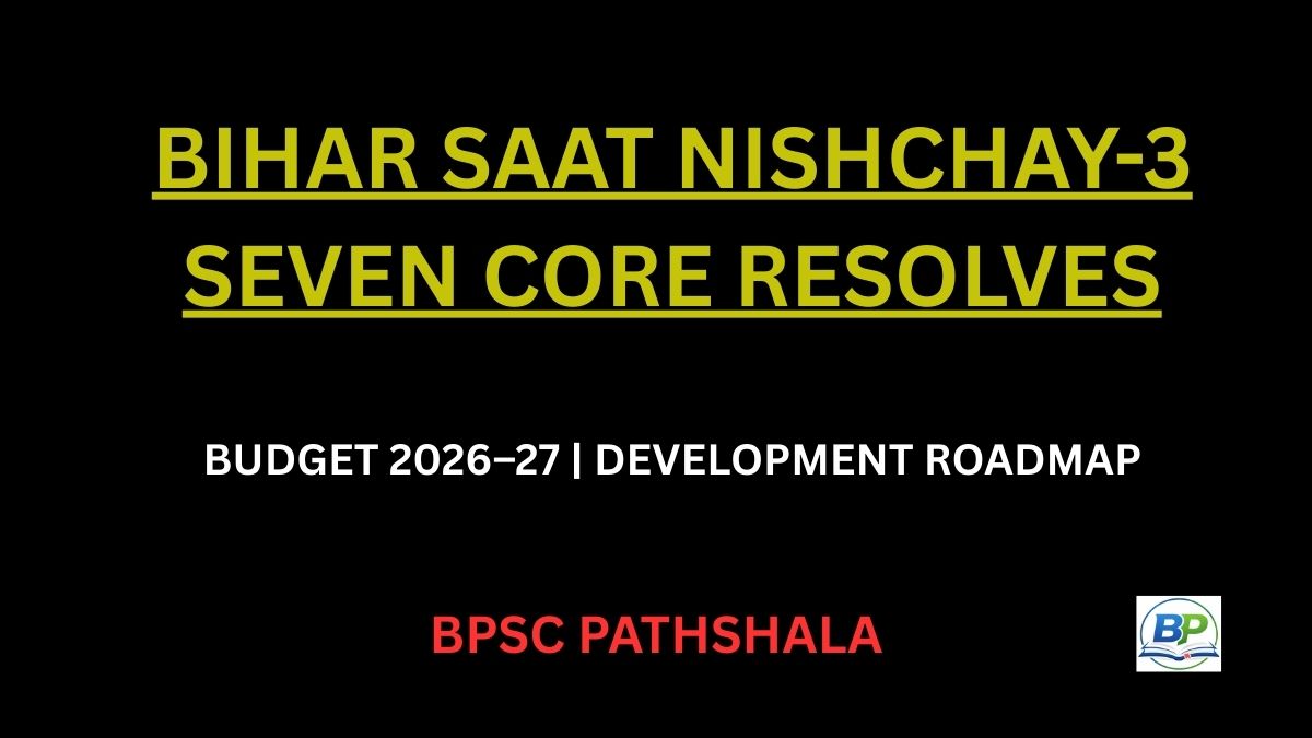 Bihar Saat Nishchay-3 seven core resolves with Budget 2026–27 support focusing on employment, agriculture, industry, education, health, infrastructure and ease of living