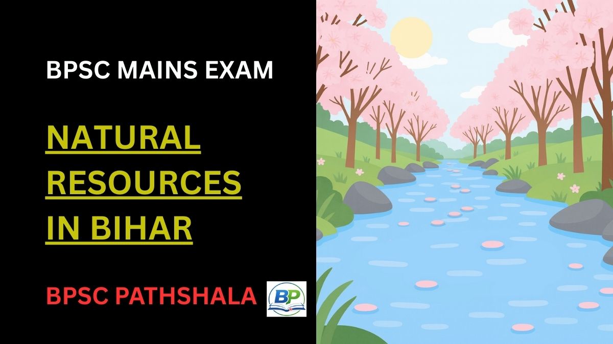 natural resources in Bihar including soil distribution, major rivers, forest areas, mineral belts and energy infrastructure
