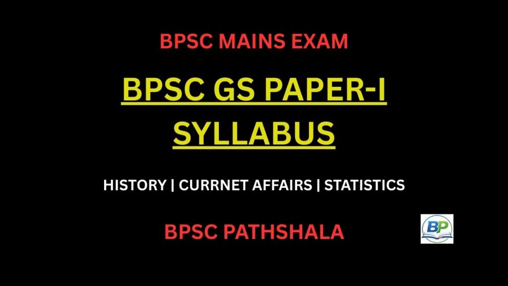BPSC GS Paper 1 Syllabus