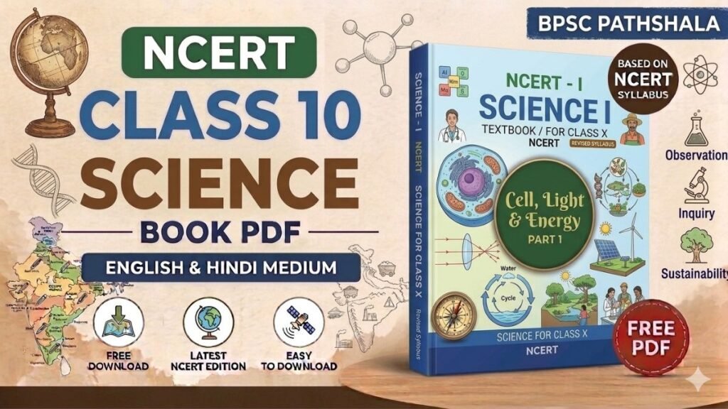 NCERT Class 10 Science Book PDF free download in English and Hindi medium for CBSE students and competitive exam preparation
