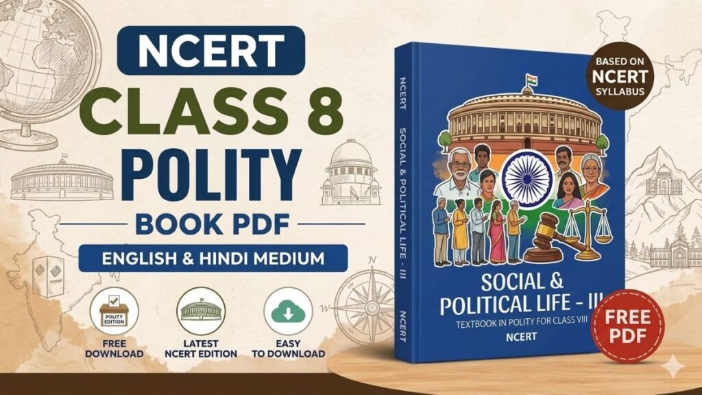 NCERT Class 8 Polity Book PDF free download in English and Hindi medium for school and government exam preparation