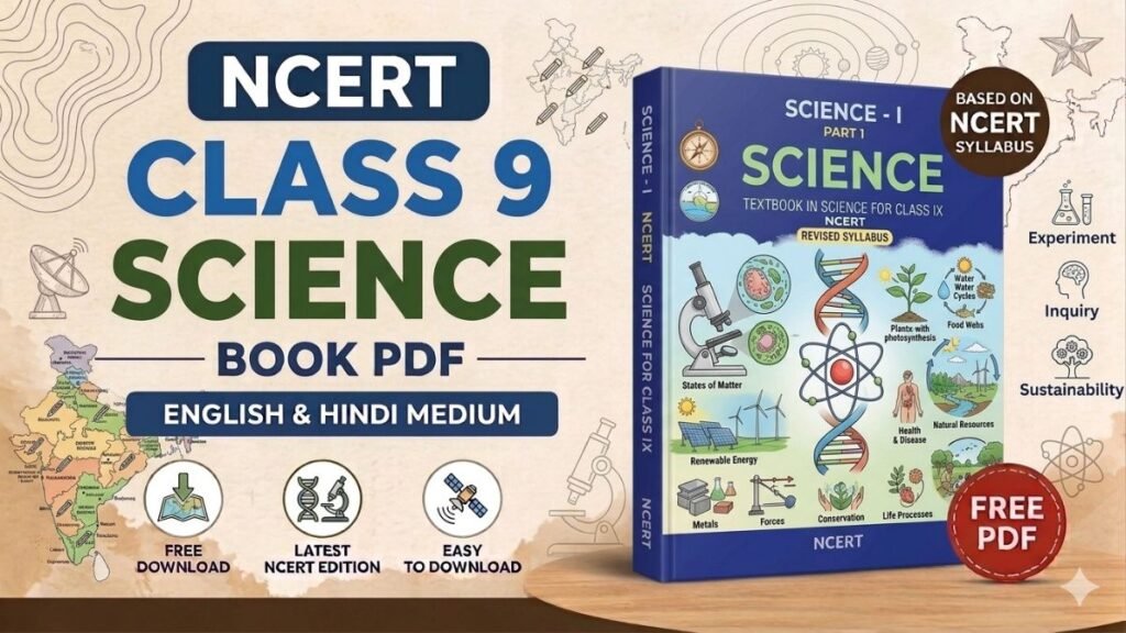 NCERT Class 9 Science Book PDF free download in English and Hindi medium for CBSE students and foundation preparation
