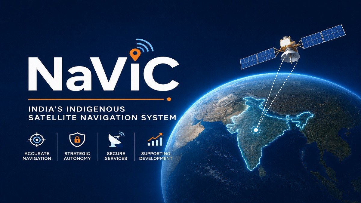 NaVIC System BPSC Notes featuring India's indigenous NaVIC satellite navigation system