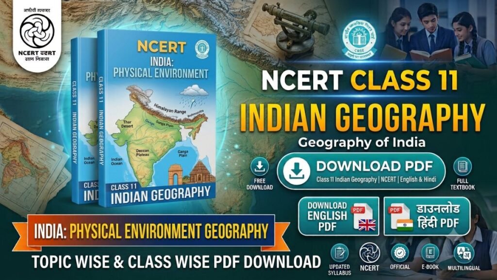 NCERT Class 11 Indian Geography Book PDF free download in English and Hindi medium for CBSE, UPSC, BPSC and other competitive exams