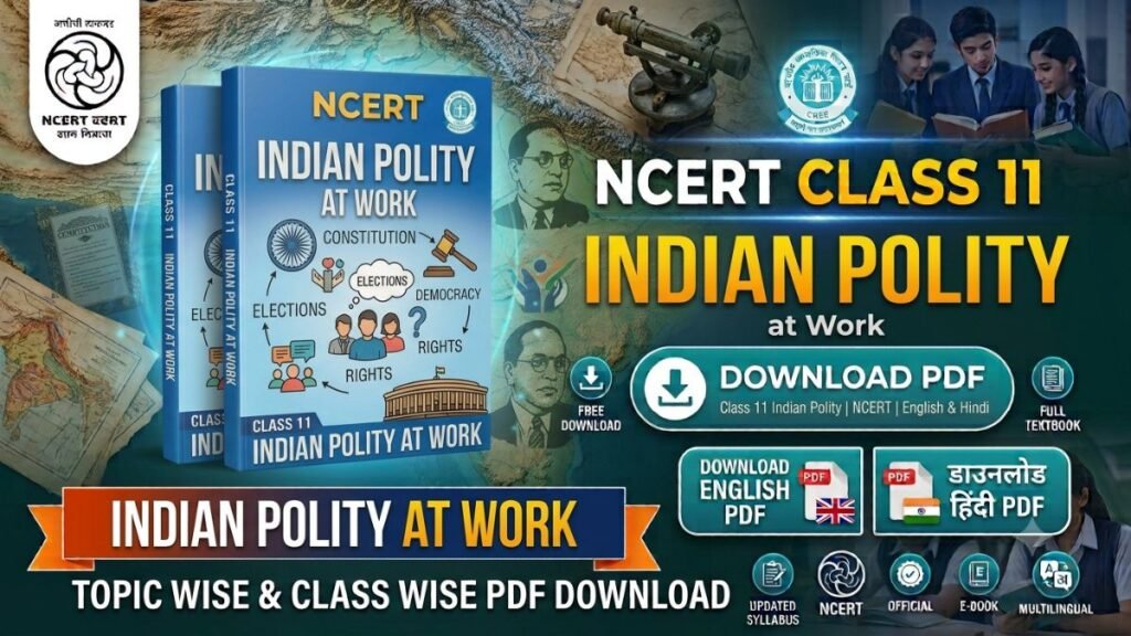 NCERT Class 11 Indian Polity Book PDF free download in English and Hindi medium for CBSE, UPSC, BPSC and other competitive exams