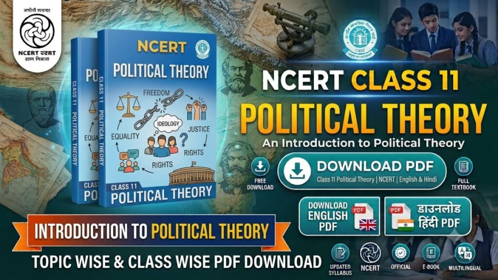 NCERT Class 11 Political Theory Book PDF free download in English and Hindi medium for CBSE, UPSC, BPSC and other competitive exams.