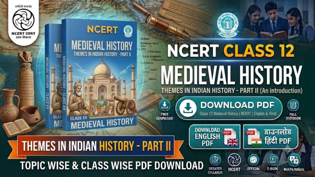 NCERT Class 12 Medieval History Book PDF free download in English and Hindi medium for CBSE, UPSC, BPSC and other competitive exams