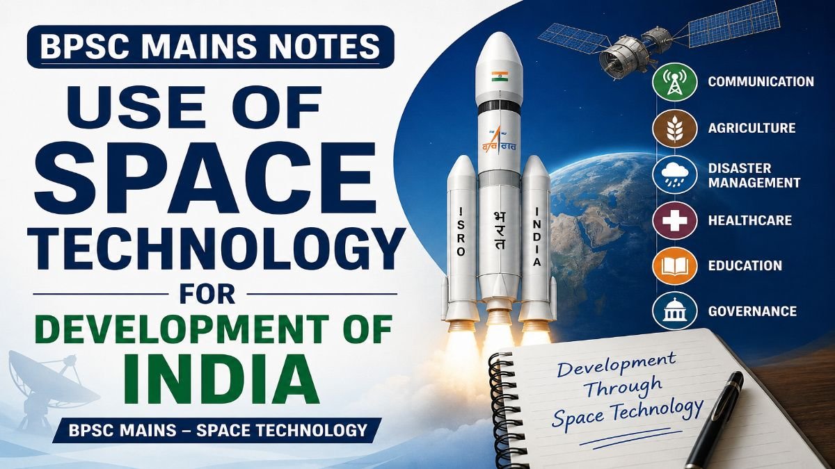 Use of Space Technology for Development of India BPSC Mains Notes