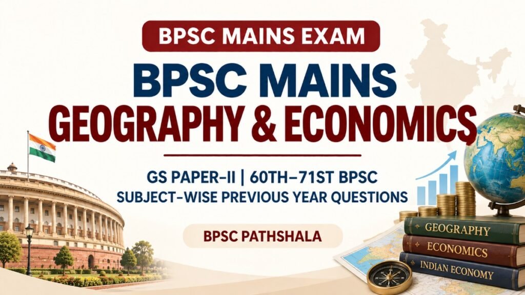 BPSC Mains GS Geography and Economics Questions
