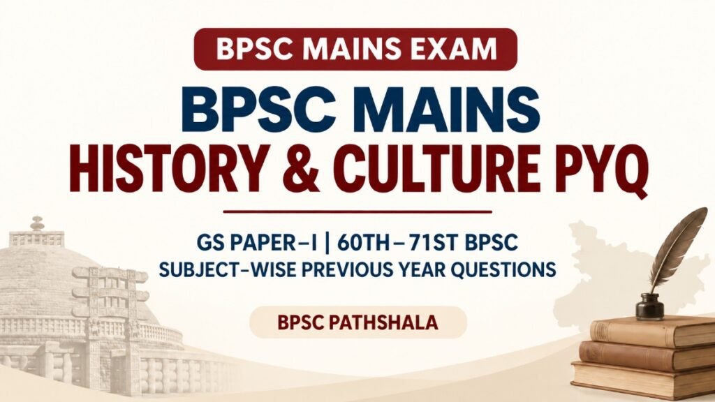 BPSC Mains GS History and Culture Questions